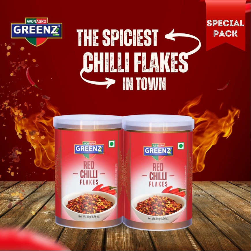 Combo Pack Red Chiilli Flakes Pack Of 2X50 = 100 Gm
